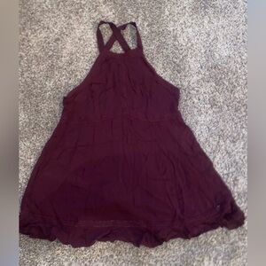 Maroon open back free people dress